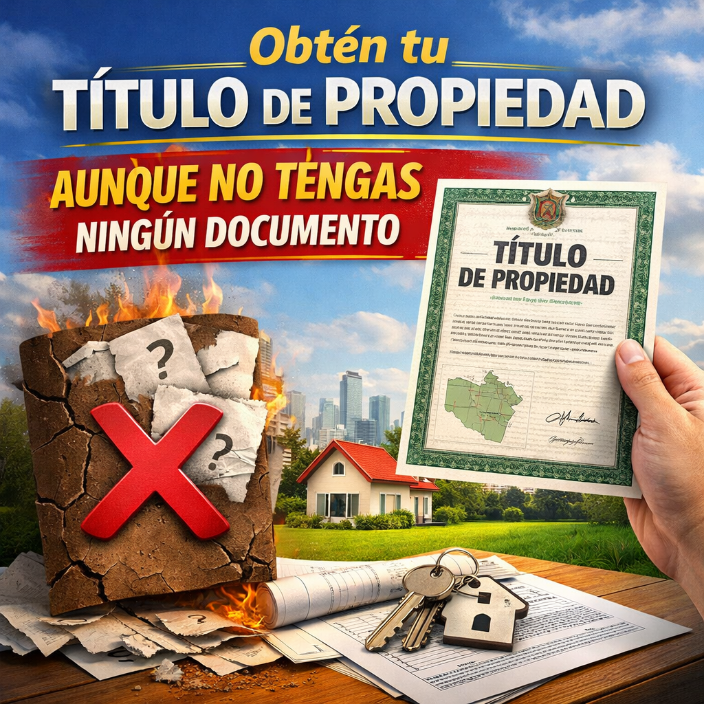 Obtén tu título de propiedad aunque no tengas ningún documento.